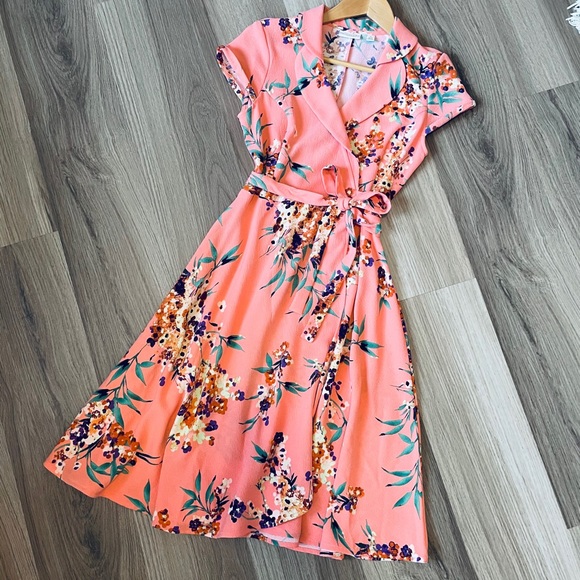 Eva Mendes NY&C Marina Floral Wrap Dress 2P (A15) - Picture 13 of 16